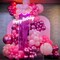 12 Inch Metallic Hot Pink Chrome Magenta Heart Balloons Birthday Party Decorations(Hot Pink - Heart)